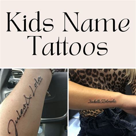 tattoo ideas for sons names|tattoo ideas incorporating kids names.